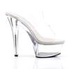 Pleaser - KISS202 Slide sandal heels - Pole dance shoes - Transparent/Silver coloured Product image